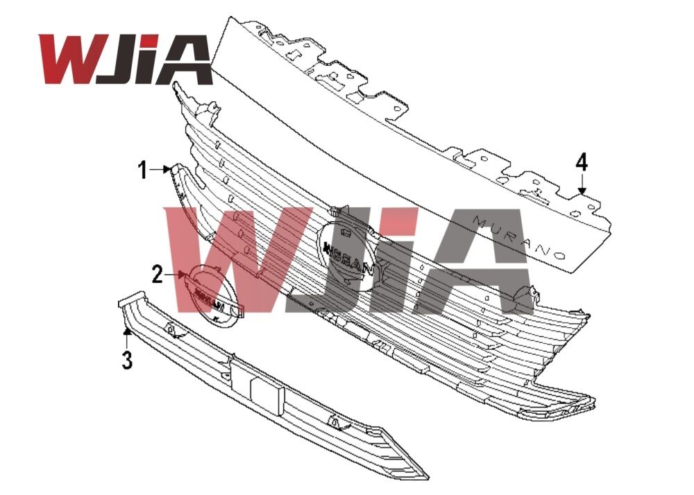 62320-7BA0A Grille Upper Molding New Model For Nissan Murano 2025 USA